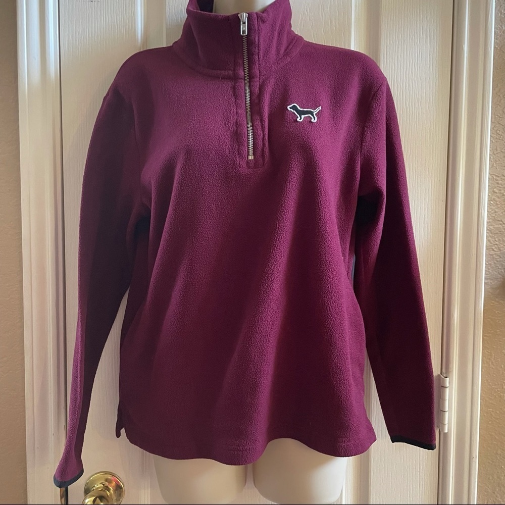 PINK Victoria’s Secret 1/4 zip maroon pullover XS